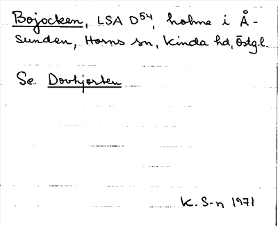 Bild på arkivkortet för arkivposten Bojocken