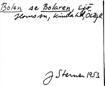 Bild på arkivkortet för arkivposten Bolen, Bolaren