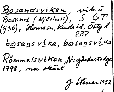 Bild på arkivkortet för arkivposten Bosandsviken