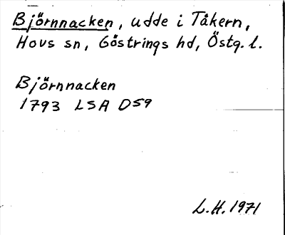 Bild på arkivkortet för arkivposten Björnnacken
