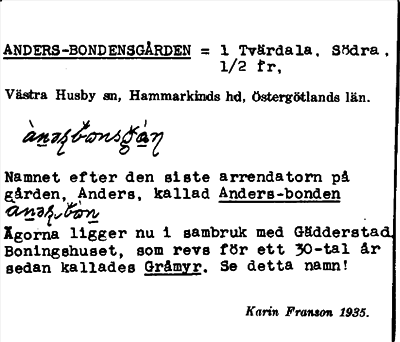Bild på arkivkortet för arkivposten Anders-Bondensgården