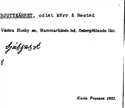Bild på arkivkortet för arkivposten Bjuttkärret