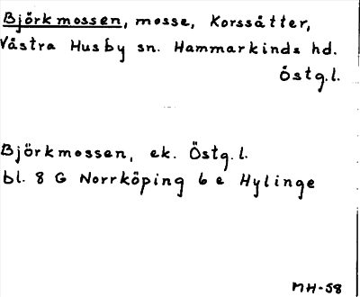 Bild på arkivkortet för arkivposten Björkmossen