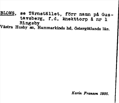 Bild på arkivkortet för arkivposten Bloms