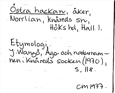 Bild på arkivkortet för arkivposten Östra hackan