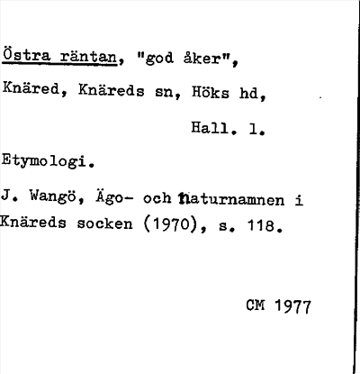 Bild på arkivkortet för arkivposten Östra räntan