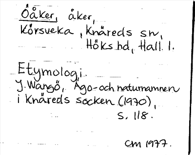 Bild på arkivkortet för arkivposten Öåker