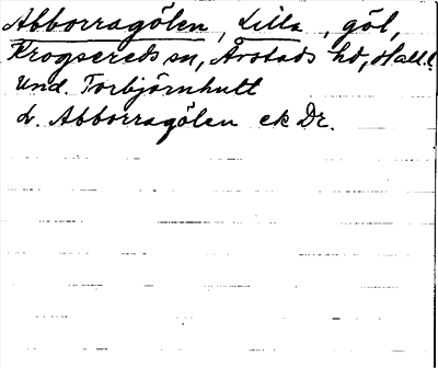 Bild på arkivkortet för arkivposten Abborragölen, Lilla