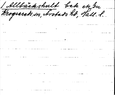 Bild på arkivkortet för arkivposten Allbäckshult