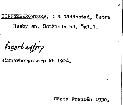 Bild på arkivkortet för arkivposten Binnerbergstorp