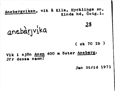 Bild på arkivkortet för arkivposten Anebergviken