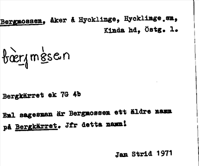 Bild på arkivkortet för arkivposten Bergmossen