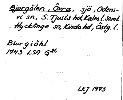 Bild på arkivkortet för arkivposten Bjurgölen, Övra