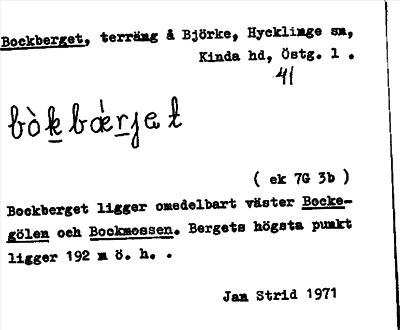 Bild på arkivkortet för arkivposten Bockberget