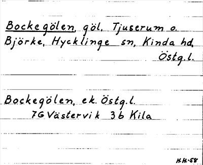 Bild på arkivkortet för arkivposten Bockegölen