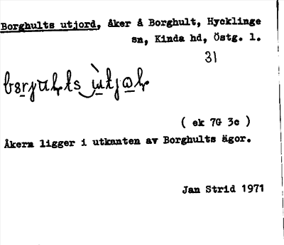 Bild på arkivkortet för arkivposten Borghults utjord