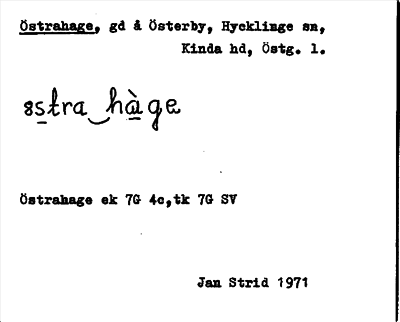 Bild på arkivkortet för arkivposten Östrahage