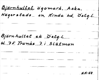 Bild på arkivkortet för arkivposten Björnhultet