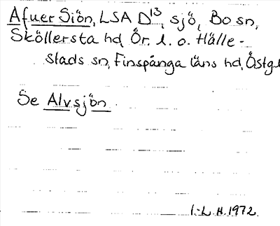 Bild på arkivkortet för arkivposten Afuer Siön, se Alvsjön