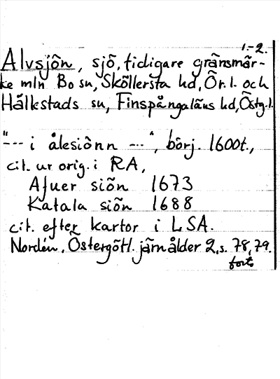 Bild på arkivkortet för arkivposten Alvsjön