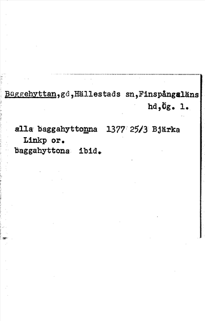 Bild på arkivkortet för arkivposten Baggehyttan