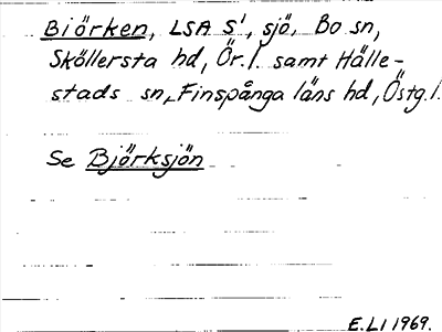 Bild på arkivkortet för arkivposten Biörken, se Björksjön
