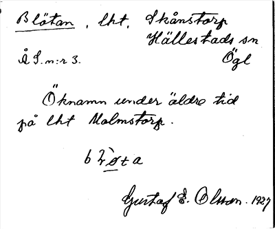 Bild på arkivkortet för arkivposten Blötan