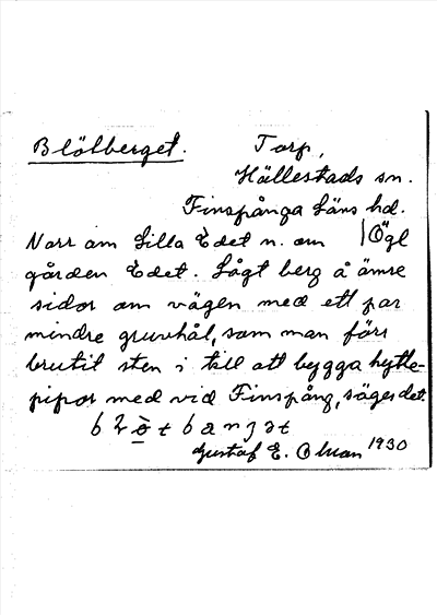 Bild på arkivkortet för arkivposten Blötberget