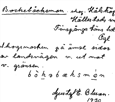 Bild på arkivkortet för arkivposten Bockebäcksmon