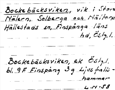 Bild på arkivkortet för arkivposten Bockebäcksviken