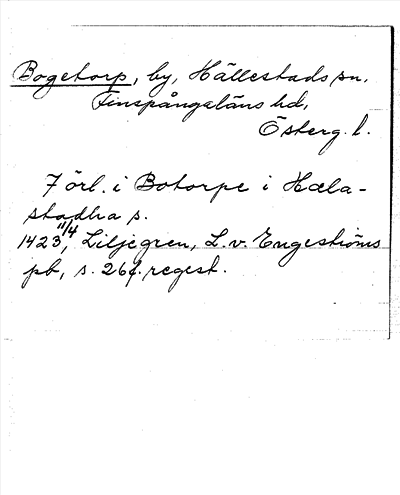 Bild på arkivkortet för arkivposten Bogetorp