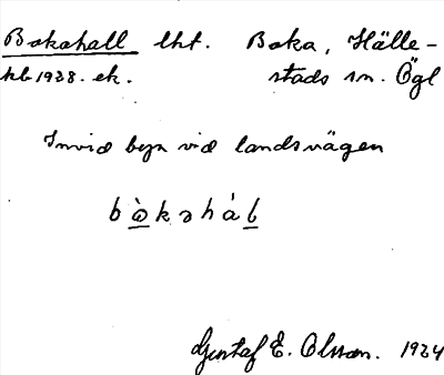 Bild på arkivkortet för arkivposten Bokahall