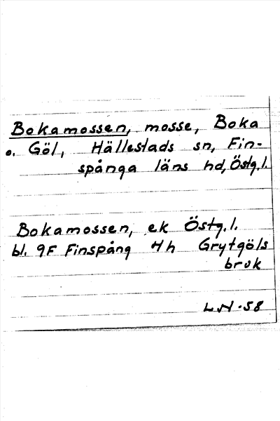 Bild på arkivkortet för arkivposten Bokamossen