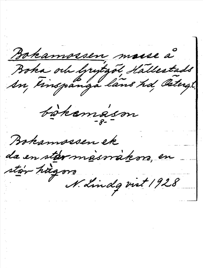 Bild på arkivkortet för arkivposten Bokamossen