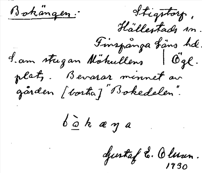 Bild på arkivkortet för arkivposten Bokängen