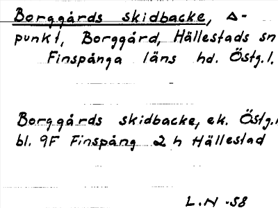Bild på arkivkortet för arkivposten Borggårds skidbacke