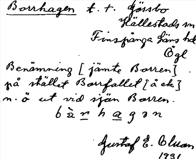 Bild på arkivkortet för arkivposten Borrhagen