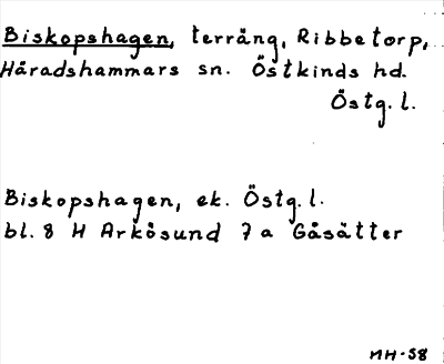 Bild på arkivkortet för arkivposten Biskopshagen