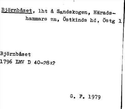Bild på arkivkortet för arkivposten Björnbåset
