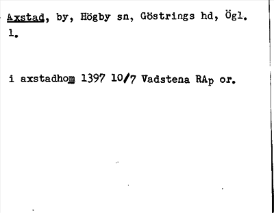 Bild på arkivkortet för arkivposten Axstad