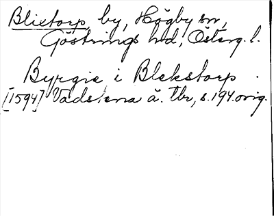 Bild på arkivkortet för arkivposten Blixtorp