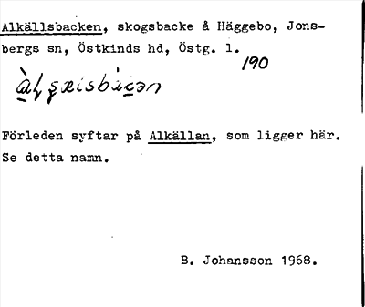 Bild på arkivkortet för arkivposten Alkällsbacken