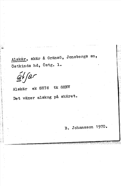 Bild på arkivkortet för arkivposten Alskär