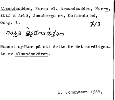 Bild på arkivkortet för arkivposten Alsundsudden, Norra el. Arsundsudden, Norra