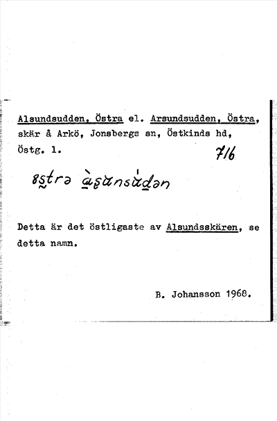 Bild på arkivkortet för arkivposten Alsundsudden, Östra el. Arsundsudden, Östra