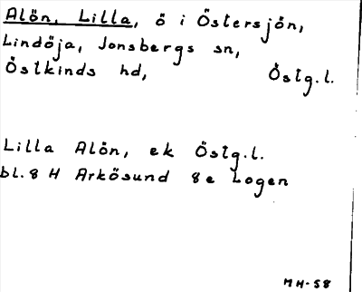 Bild på arkivkortet för arkivposten Alön, Lilla