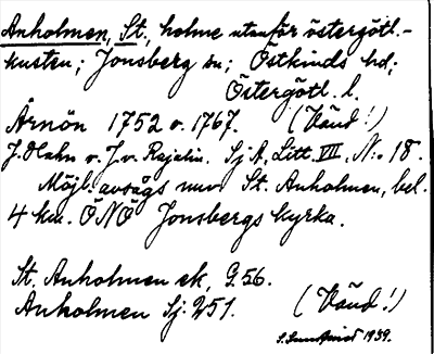 Bild på arkivkortet för arkivposten Anholmen, St.