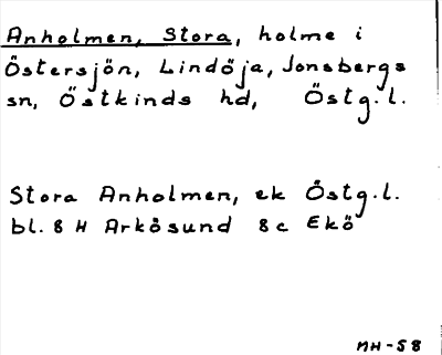 Bild på arkivkortet för arkivposten Anholmen, Stora