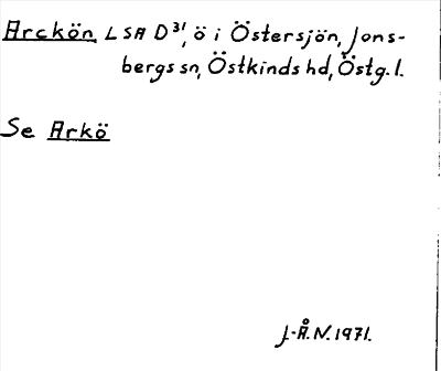 Bild på arkivkortet för arkivposten Arckön