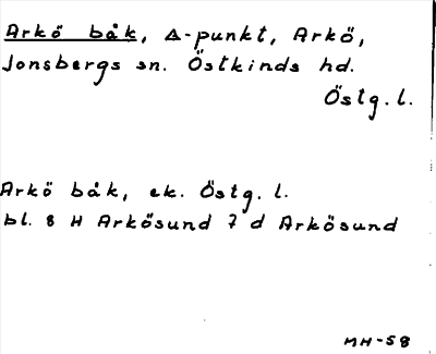 Bild på arkivkortet för arkivposten Arkö båk
